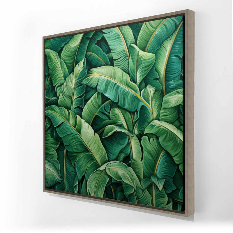 Feuilles vives - Toile avec cadre floral et botanique