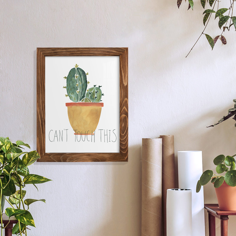 Delmi " Punny Plant I " Color Photography Print, 11" H x 9" W x 1" D, Walnut