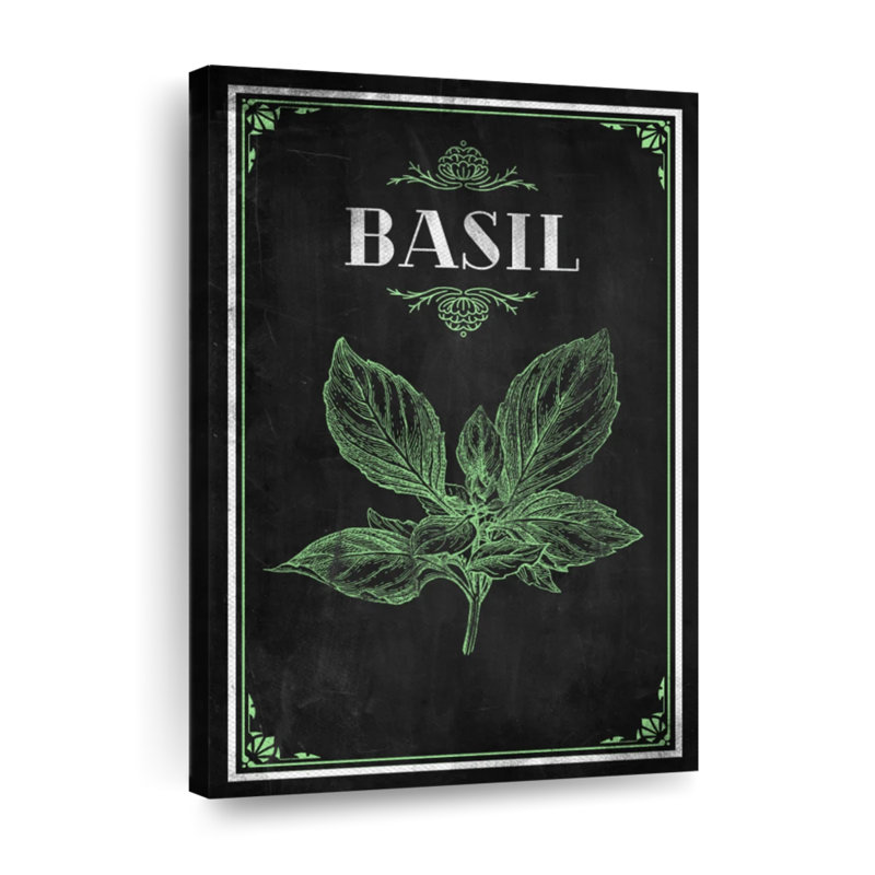 Basilic frais sur toile, H 24 po x l 16 po x P 1,25 po