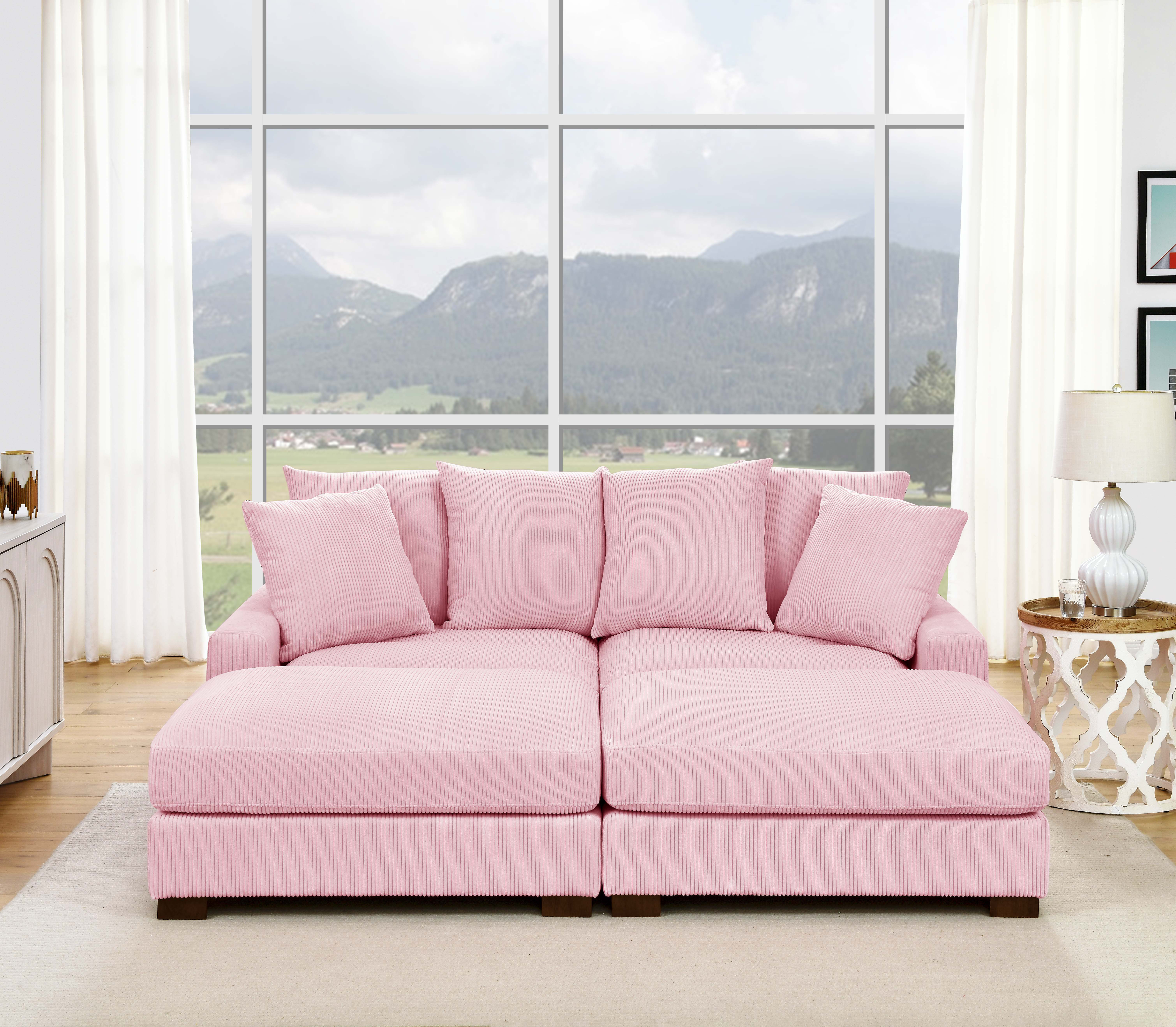 Latitude Run® 86" Upholstered Corduroy Sofa With Solid Wood Legs & Reviews | Wayfair