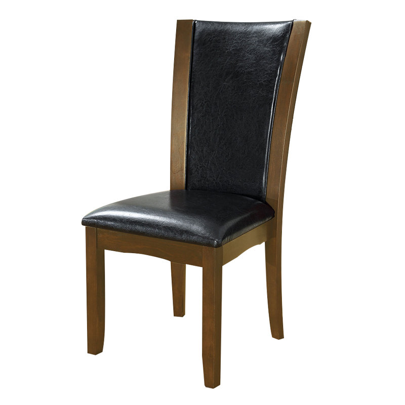 Chaise d'appoint en similicuir noir Ikram