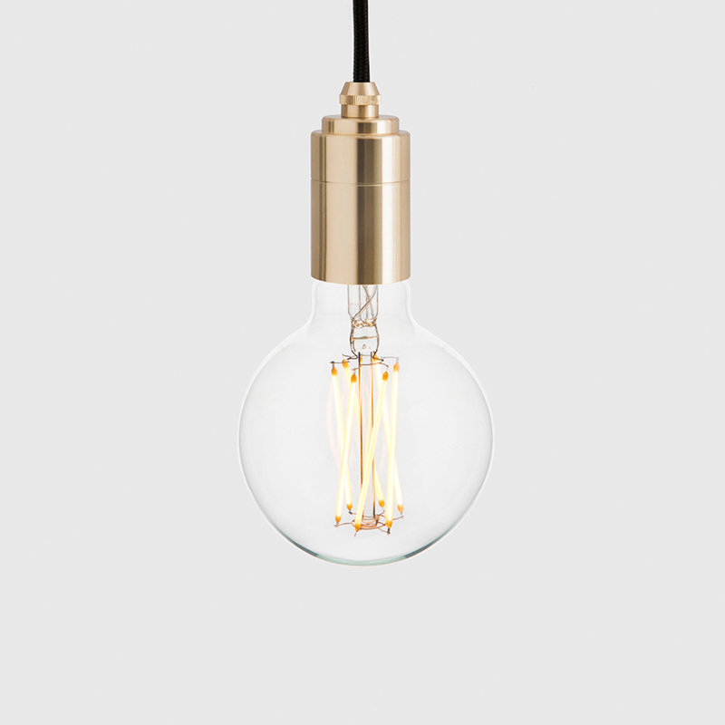 Luminaire suspendu Elva teinté en graphite, Laiton
