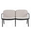 Causeuse d'extérieur en PP Luna, structure noire avec coussin beige Luna-619641549