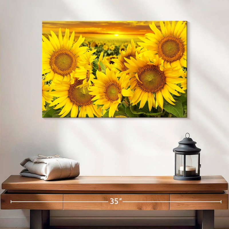 Harnek tournesol coucher de soleil horizon, H 16 po x l 24 po