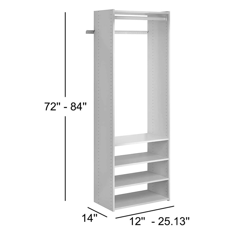 12'' - 25.13'' Closet System (Can Be Cut To Fit), Gray