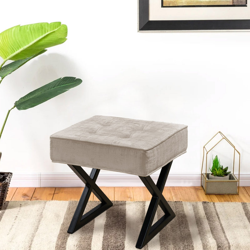 45.7cm Wide Square Solid Colour Standard Ottoman, Simply Taupe 