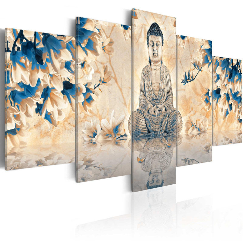 Spiritual Guide - peinture sur toile tendue 5 pièces, H 20 po x l 40 po x P 1 po