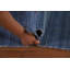 Tapis rayé bleu Gabbeh 8 x 10