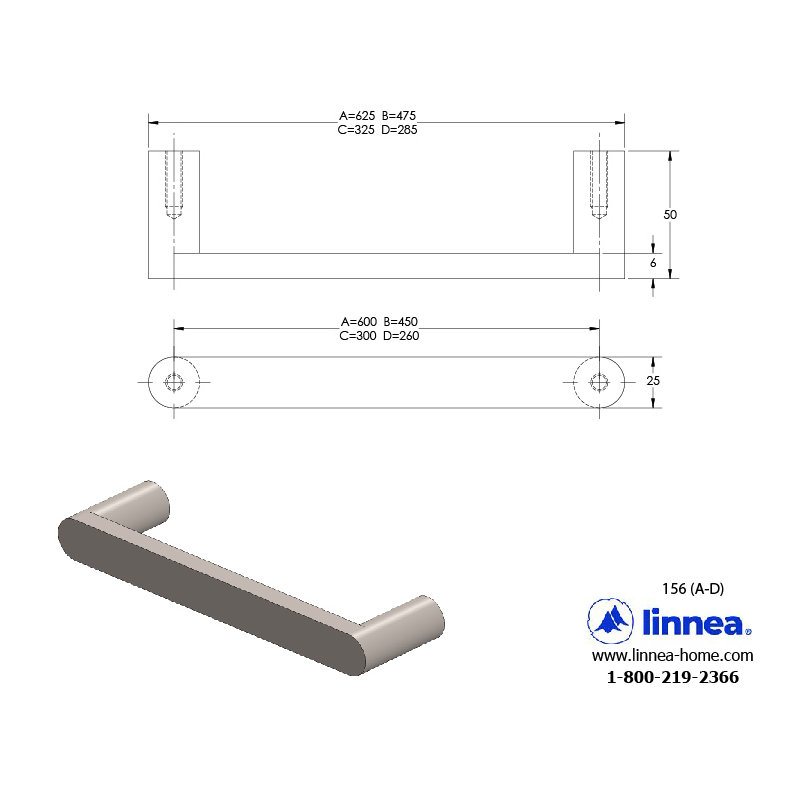 18.7" Center to Center Appliance Pull, Satin Stainless Steel, 1, 10 1/5"