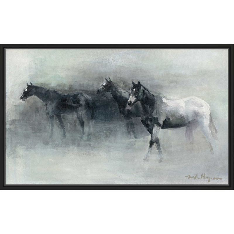 In The Mist - Peinture, Cadre flottant noir, H 21,5 po x l 33,5 po x P 2 po