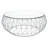 Deauville 39"  Round Glass Top Lightweight Coffee Table with Geometric Metal Base-911091956