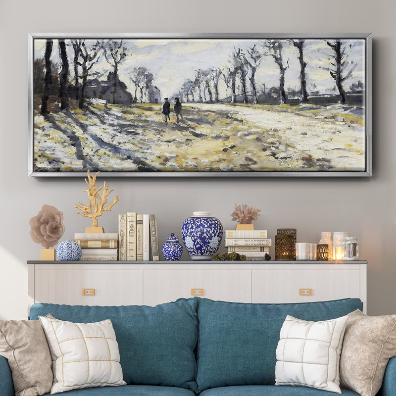 The Road, Effect Of Snow At Sunset, 1869, reproduction d'art sur toile, H 8 po x l 20 po x P 1,5 po, Argent