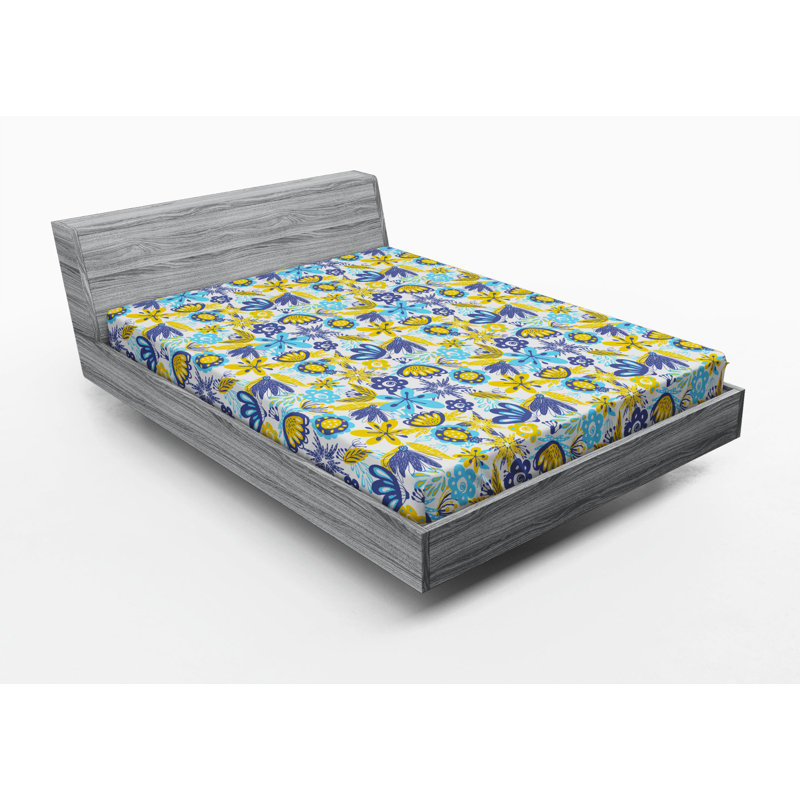 Microfiber Floral Fitted Sheet, Full Fitted Sheet
