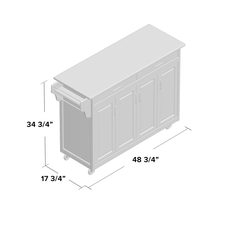 Littrell Kitchen Island, Cottage Oak Solid + Manufactured Wood