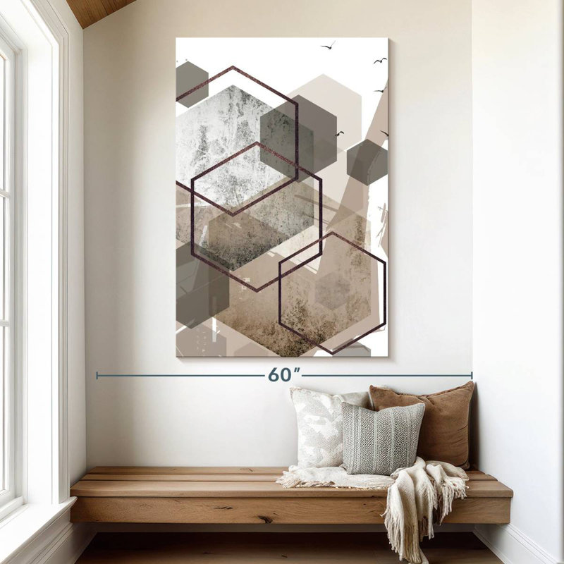 Avery Hexagons Beige III, 51" H x 34" W
