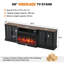 Meuble télé 98 po avec foyer électrique, grand centre de divertissement pour téléviseurs de plus de 100 po, console de télévision avec trous pour câbles, tablettes réglables et portes en verre-567316792