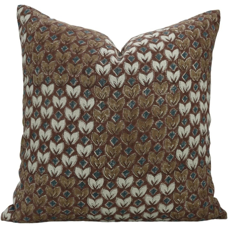 Housse de coussin fabriquée à la main Fab Divine - Jeté décoratif pour canapé ou lit, Titli, H 14 po x l 14 po