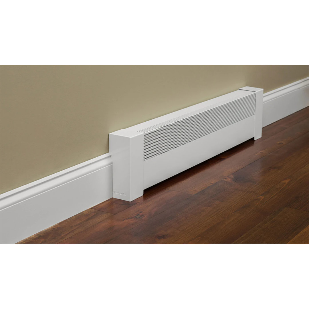 Baseboarders Basic Series Rust-Resistant Galvanized Steel Easy Slip-On Baseboard Heater Cover Set – White | Heater Cover & Endcaps Included Baseboarders 