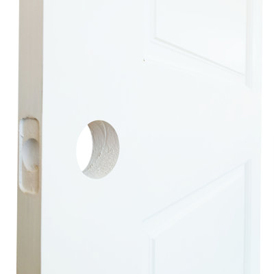Slab 2-Panel Collonial White with Bore Hole