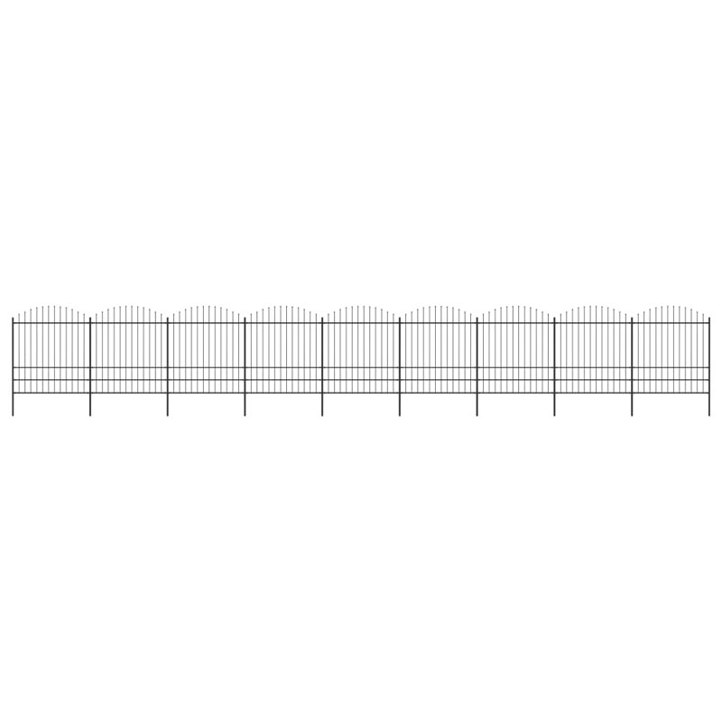 Basel 78.74cm H x 1600cm W Black Metal Fence Panels