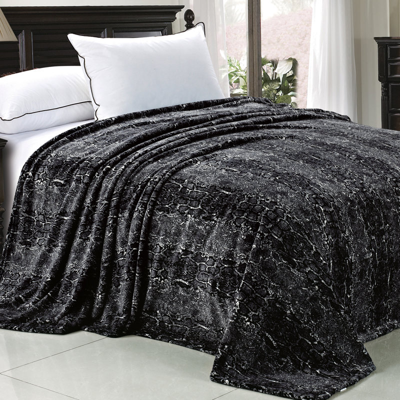 Couverture en flanelle Safari, Simple, Noir blanc