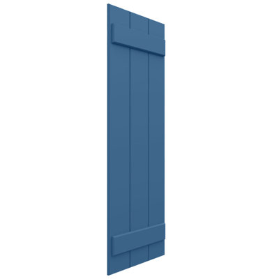 10 3/4"W x 77"H EnduraCore Composite Two Board Joined Board-n-Batten Shutters, Sojourn Blue (Per Pair - Hardware Not Included)