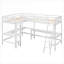 Pour les chambres partagées et les escapades d'invités de fin de semaine, lit mezzanine simple en bois massif en forme de L en bois massif avec bureau intégré