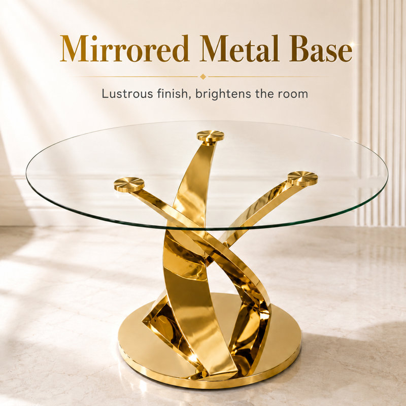Plateau de table 47,2 po doré, Clear/Gold
