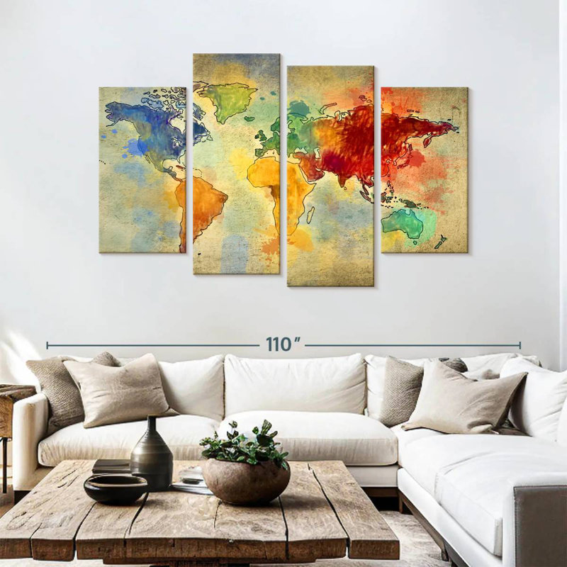 Aliaz World Travel Map, 54" H x 84" W