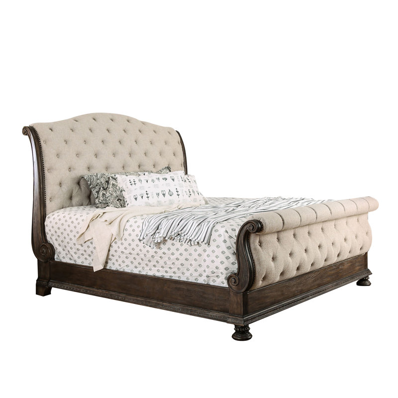 Lit plateforme tapissier Vincenzo, Grand