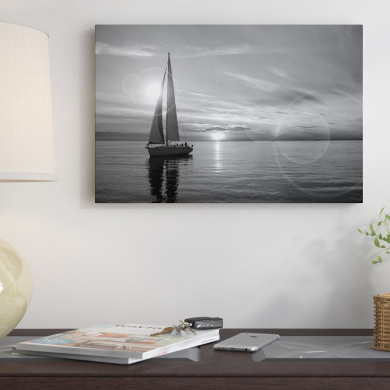 " Sailboat " by Unknown Artist, Canvas, 12" H x 18" W x 1.5" D