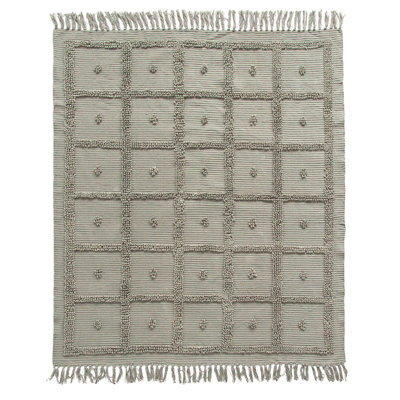 Cotton Chenille Throw with Fringe