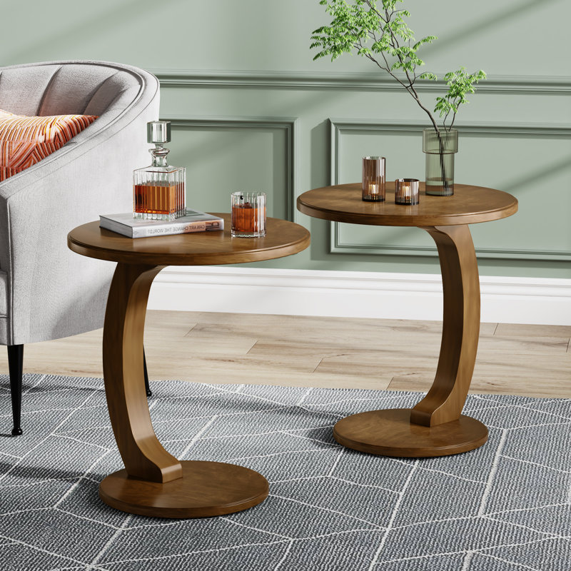 Suzue End Table Set, Walnut