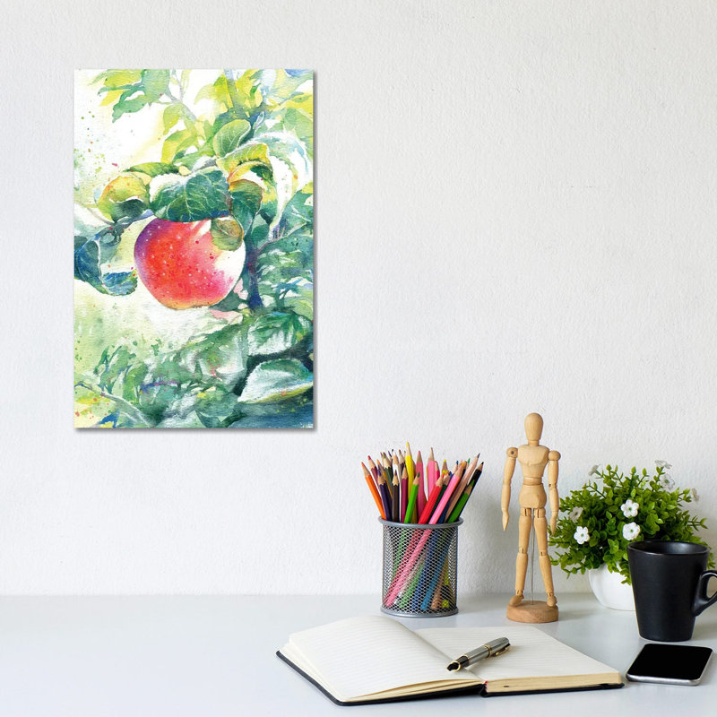 The Apple 1 Piece Wrapped Canvas Painting, 20.32 cm H x 30.48 cm W
