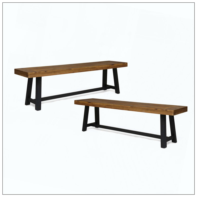Ensemble de 2 bancs d'extérieur pour terrasse