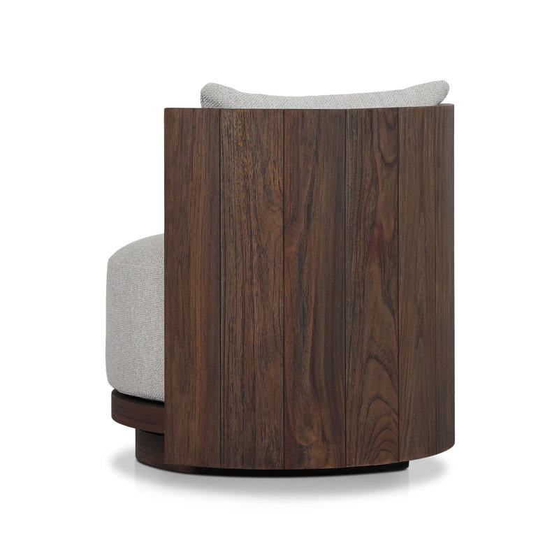 OZZY Outdoor Teak Swivel Armless