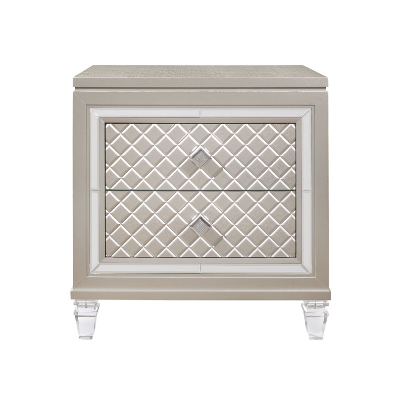 Table de chevet Cross Glam Champagne
