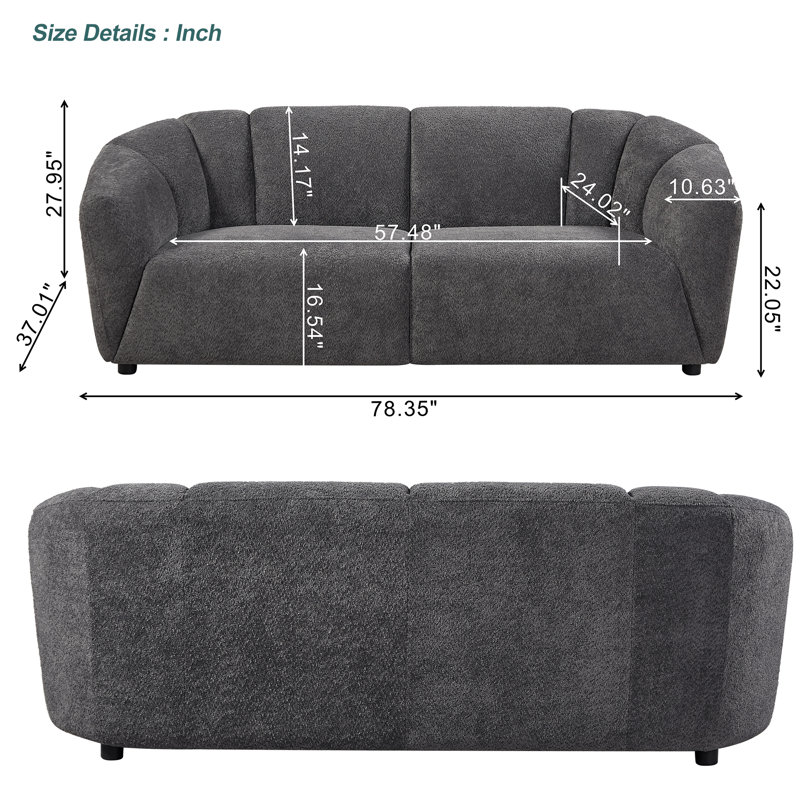Ensemble de canapé rembourré avec tissu luxueux 3 places pour le salon, Microfibre/microsuède gris