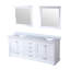 80 po L x P 22 po, meuble-lavabo blanc - comptoir en quartz, 30 miroirs, fermeture en douceur et rangement double fonctionnel, polyvalent-883117253