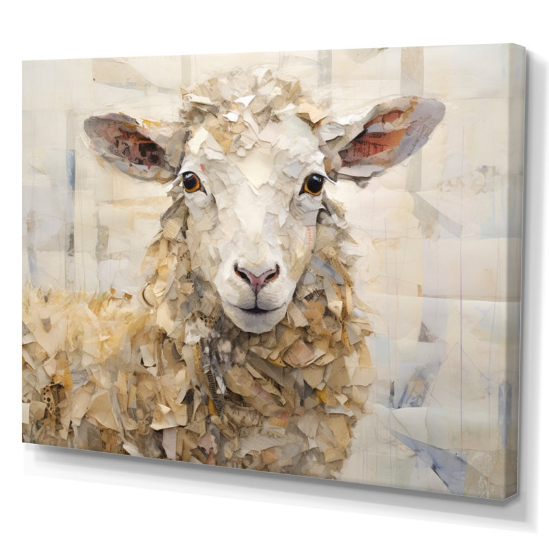 Moutons abstraits broutant II, H 24 po x l 32 po x P 1 po, Toile tendue