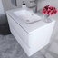 Meuble-lavabo flottant 30 po avec lavabo en céramique blanche et grand rangement blanc brillant-840637921-840637922