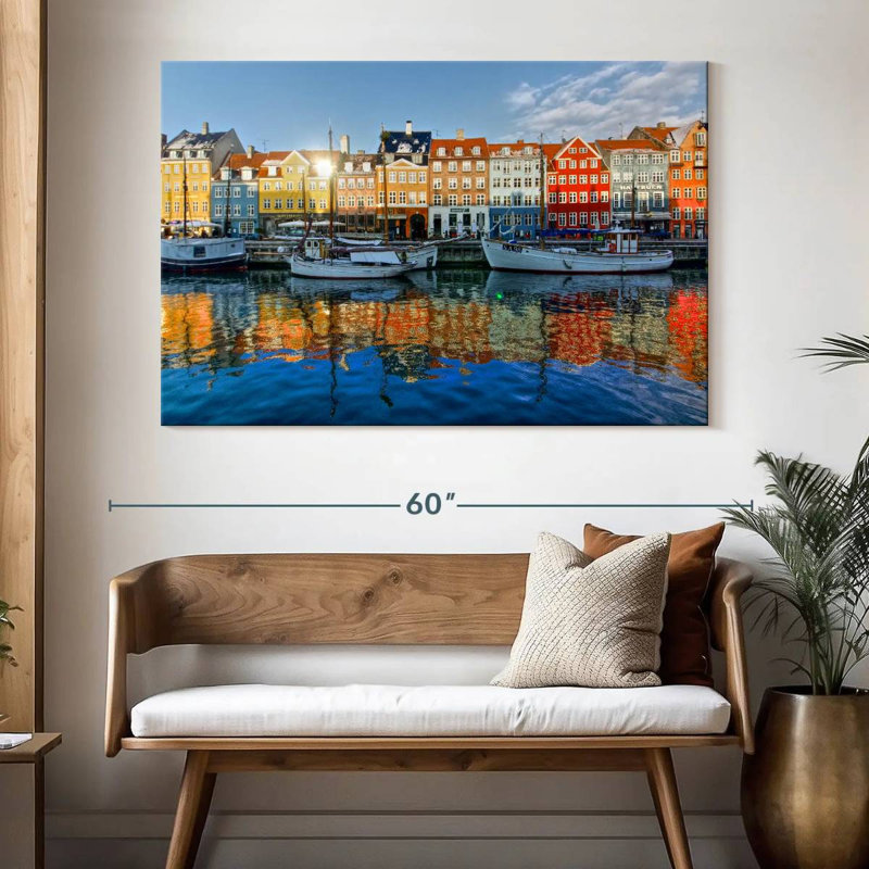 Canal Marchelle Nyhavn en Europe, H 34 po x l 51 po