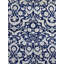 Tapis bleu marine / ivoire Scroll One-of-a-Kind 4 pi x 6 pi New Age