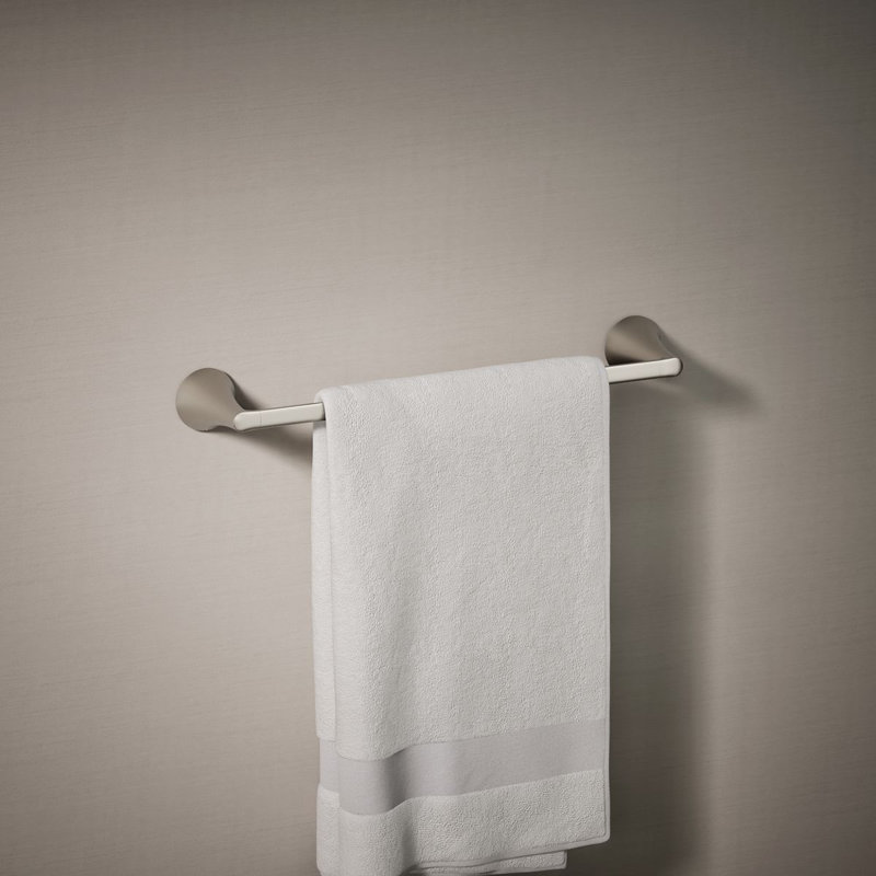 Barre à serviettes Buckley, Nickel brossé, 3,68 po H x 20,43 po L x 3,68 po P