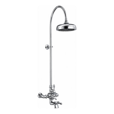 Système de douche thermostatique exposé 52 po mural avec poignées levier / croix 1,75 GPM
