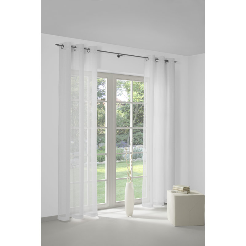 Semi Sheer Curtains, White, 145cm Width x 145cm Drop