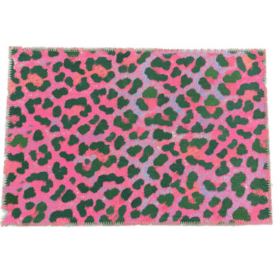 Leopard Skin Microfiber Rectangle Washable Rug