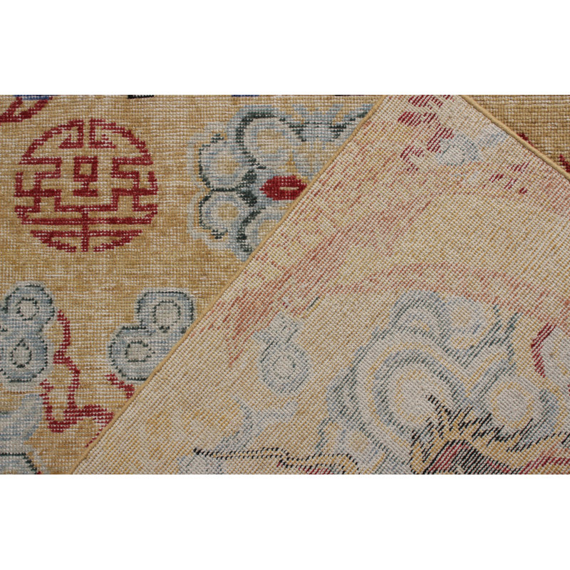 Distressed Homage Hand Knotted Wool Area Rug, Rectangle 10' x 14'