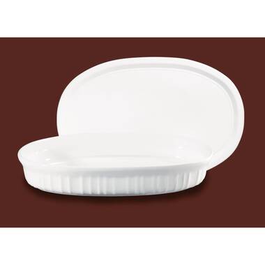 French White 1.5-quart Oval Casserole Dish with Lid