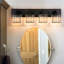 Éclairage pour meuble-lavabo moderne 4 lumières avec détails en cristal